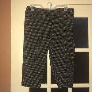 Black with white polka dot capris stretch comfort